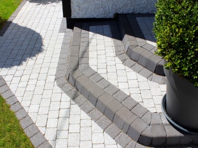 New Granite Cobble Driveway With Step in Taunton