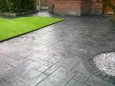 Decorative Patterned Concrete Driveway in Somerset