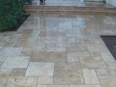 Egyptian Travertine Stone Patio in Somerset