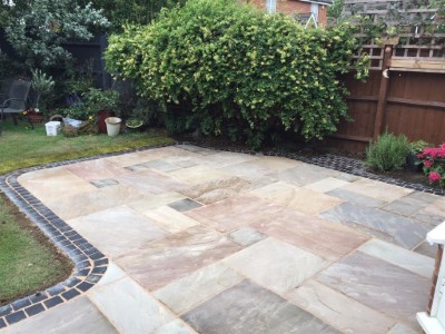 Indian sandstone patio in Somerset