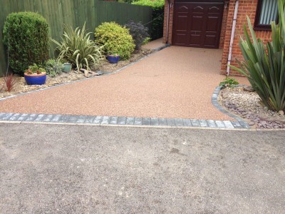 Resin Driveway With Brick Border